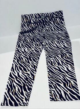 Women’s Animal Stripe Ankle Pants, Size Large. Soft with Spandex Stretch.